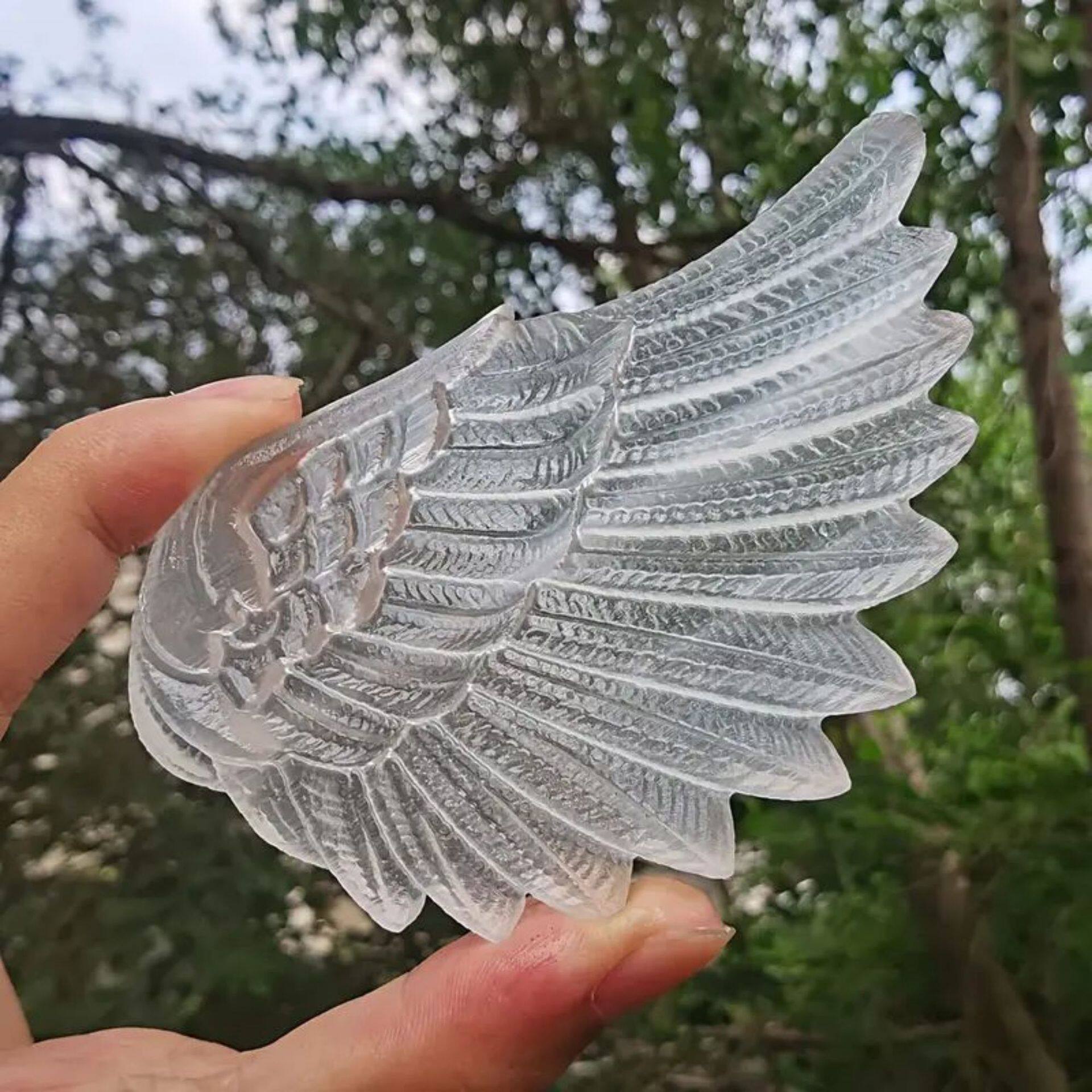 Angel Wings — Natural Selenite Wing Carving