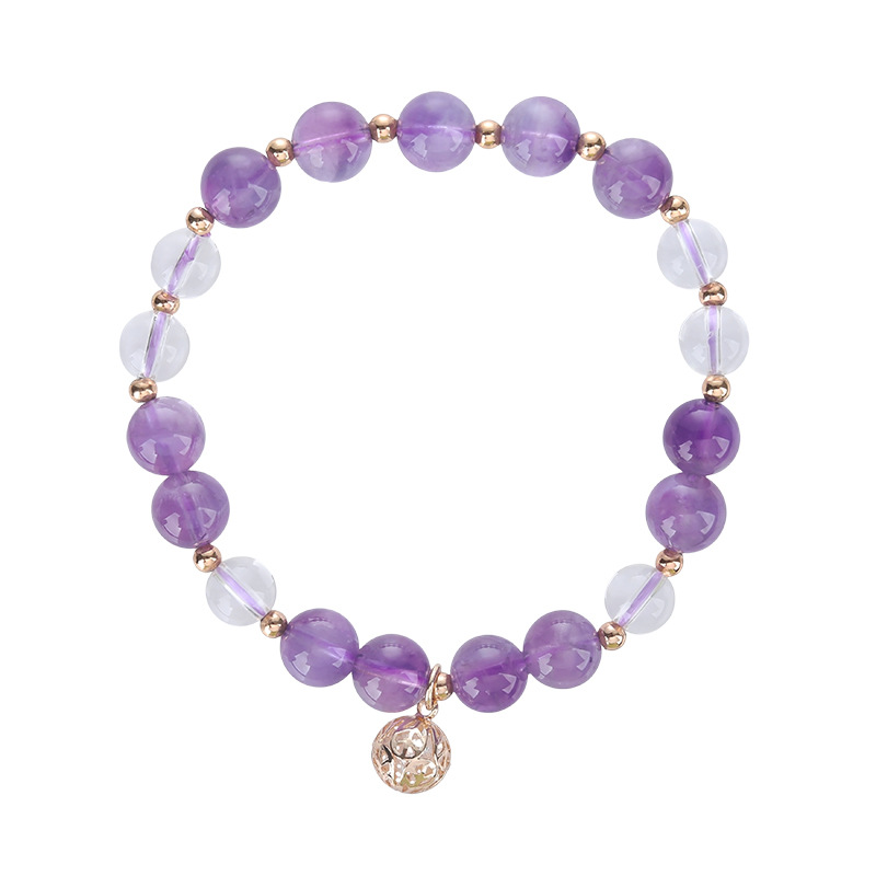 Natural Amethyst Bracelet Energy Stone for Wealth, Luck, and Sleep Aid
