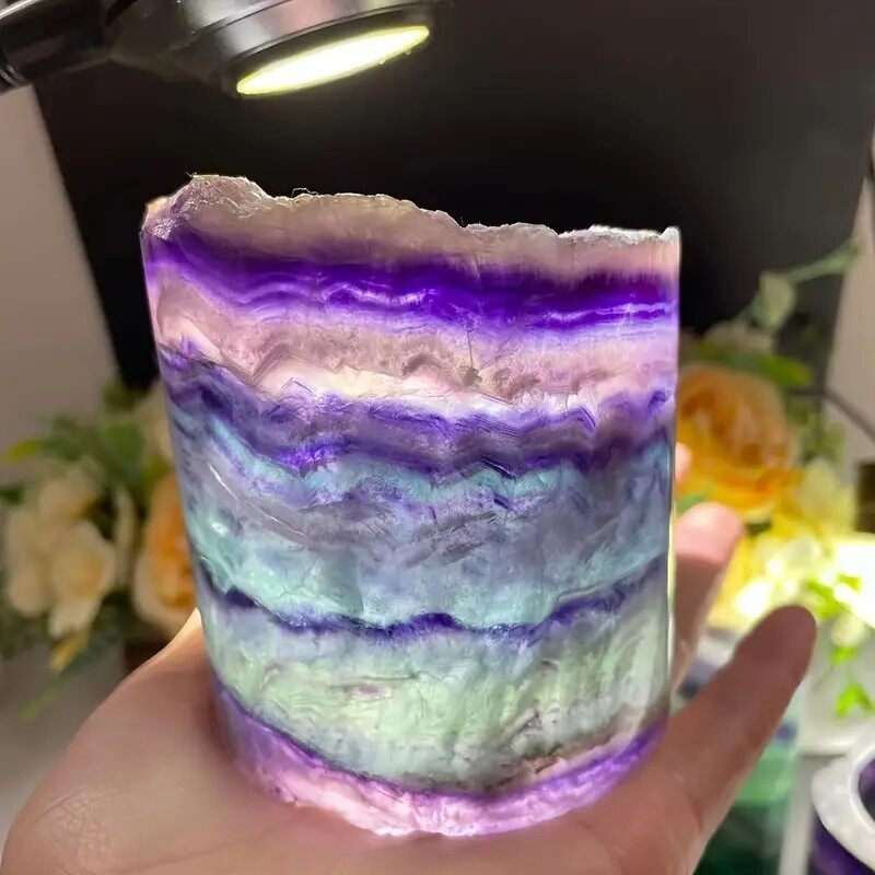 Dreamlight Aurora — Natural Rainbow Fluorite Lamp