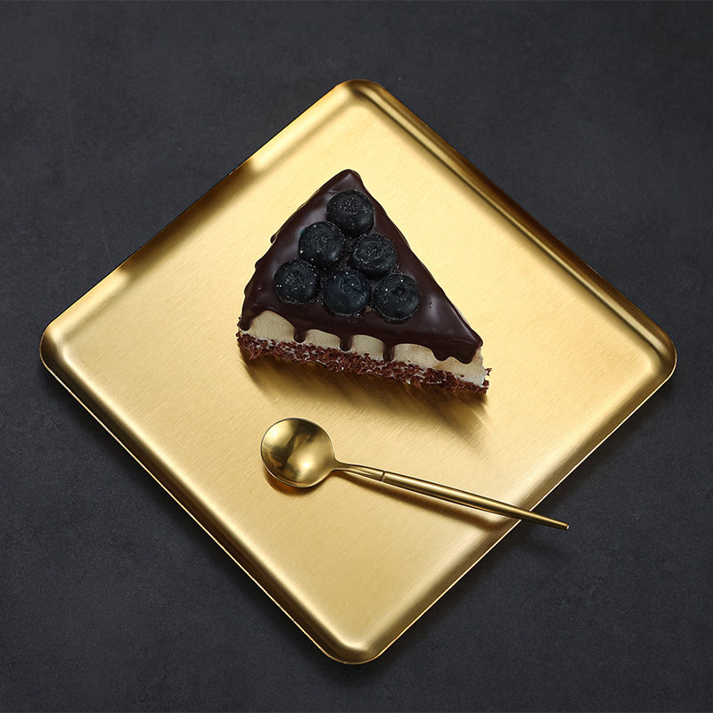 韩式不锈钢长方盘烧烤盘火锅菜盘咖啡厅托盘烤肉盘寿司盘水果盘子