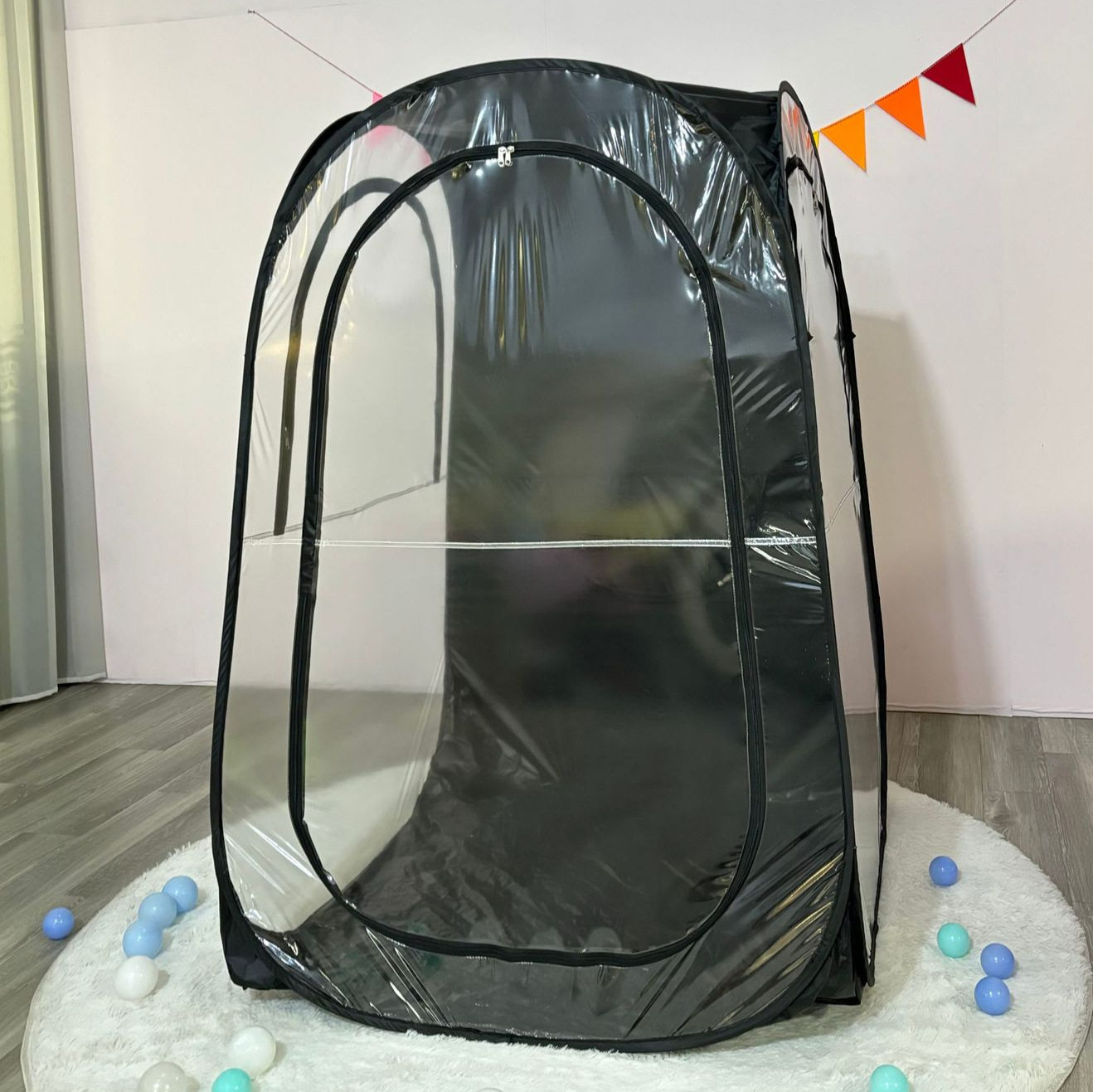 户外钓鱼帐篷批发跨境防蚊虫单人露营免安装便携折叠PVC透明帐篷