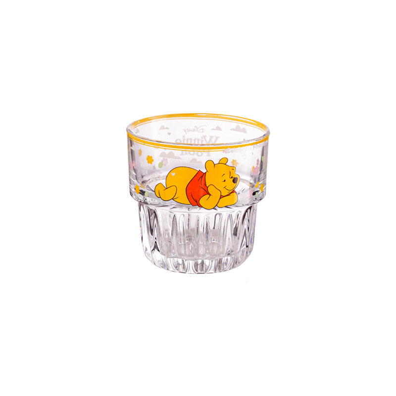 迪士尼维尼熊玻璃透明杯啤酒冰淇淋加冰可口可乐饮水杯子创意家用