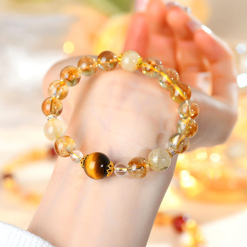 Luxury Golden Rutilated Quartz Bracelet