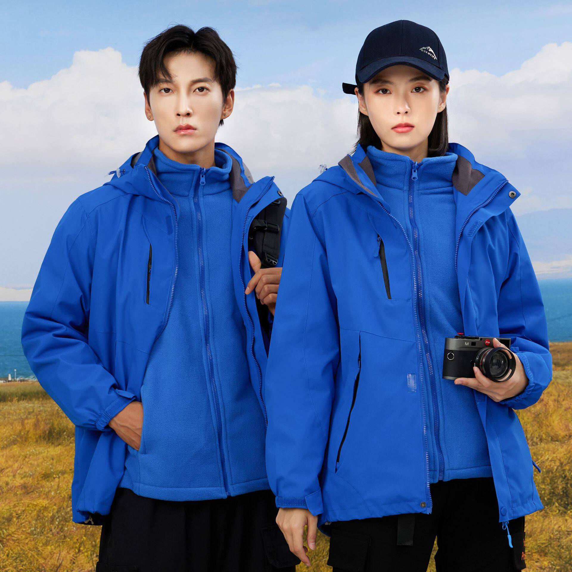 户外三合一冲锋衣定制加绒加厚防水保暖男女工作服团体服工装印字