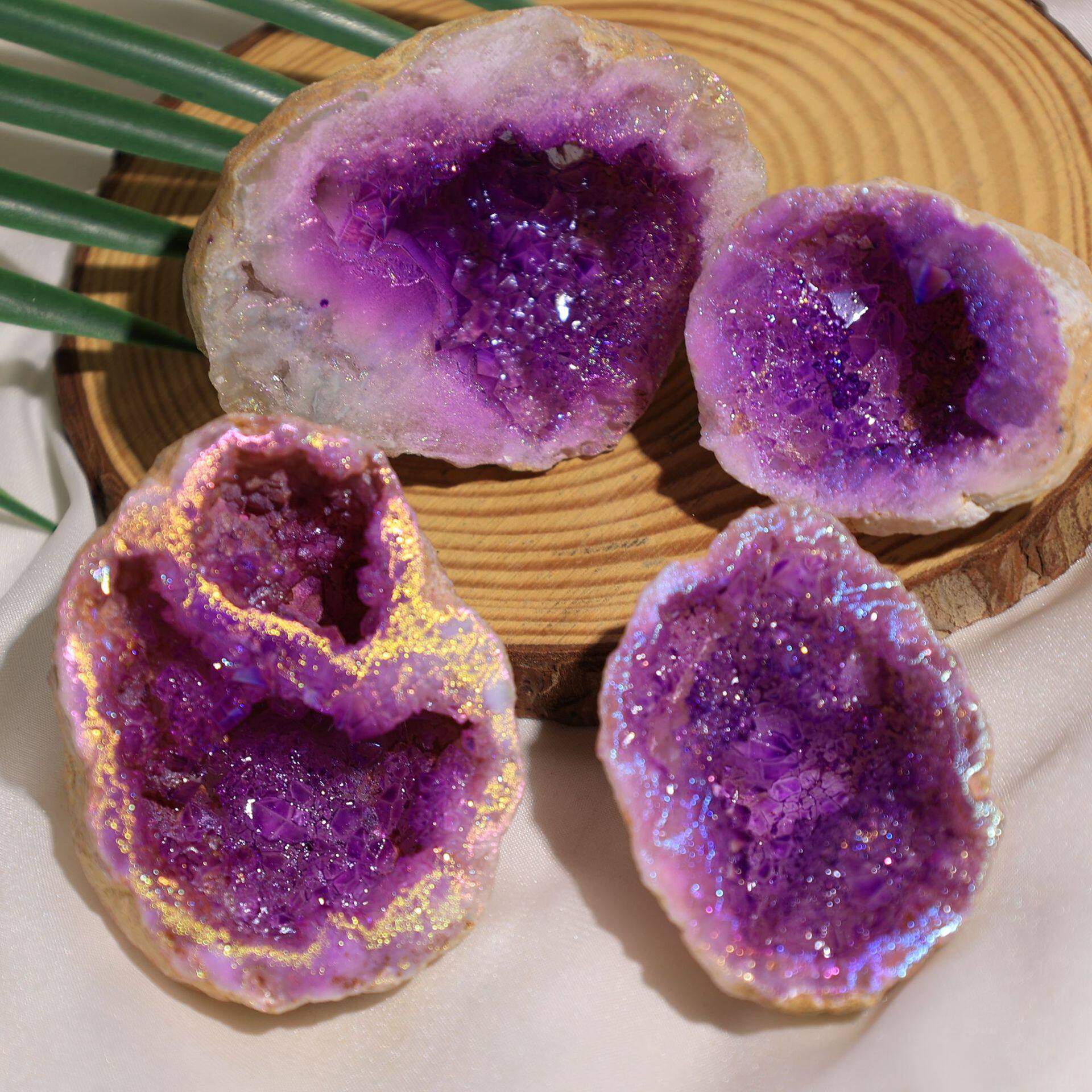 Amethyst Cavern — Electroplated Crystal Geode