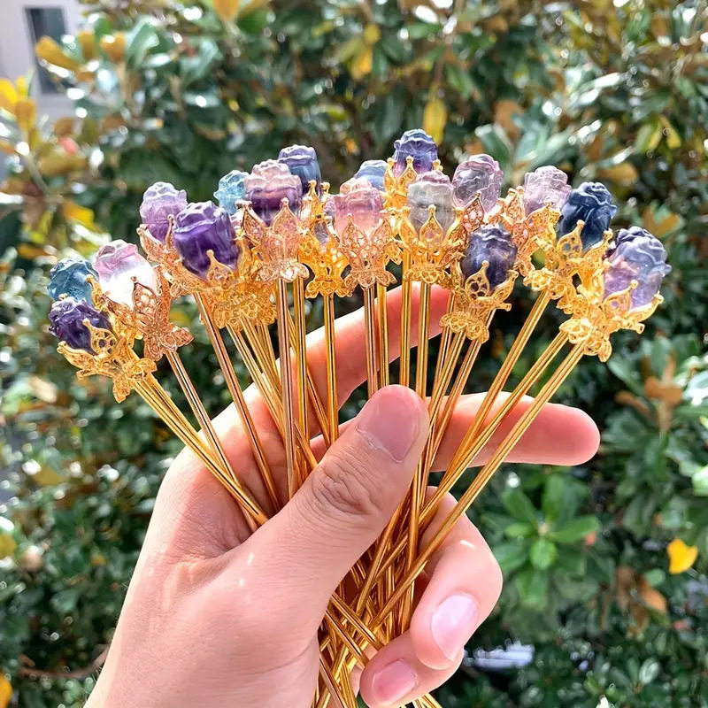 Rainbow Bridge — Natural Crystal Chip Wire-Wrapped Pendant Necklace