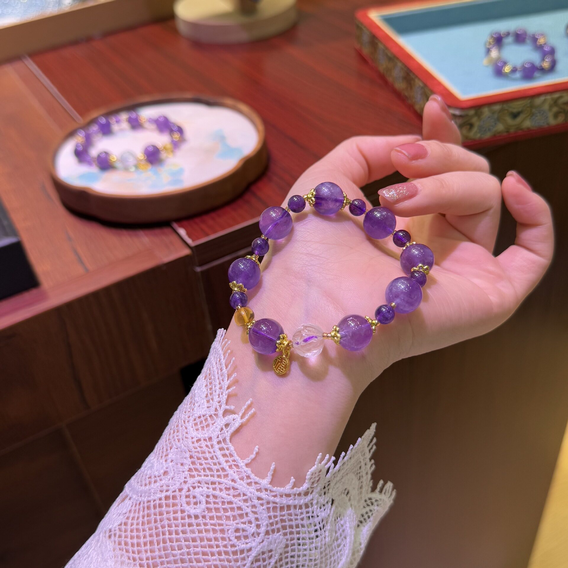 Single-Strand Amethyst Bracelet