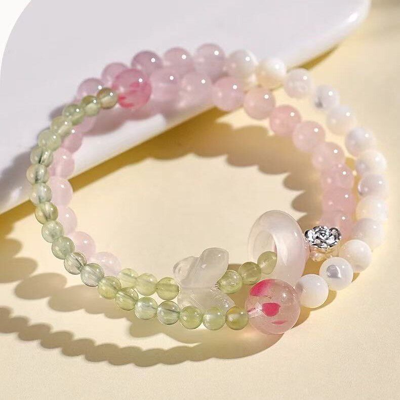 Double-Wrap Luxury Rose Quartz Bracelet