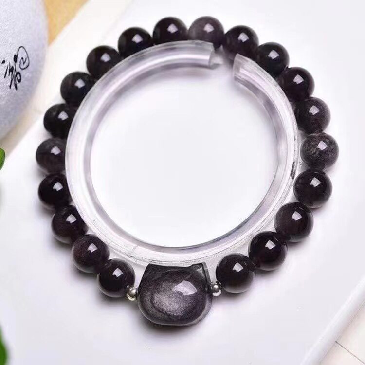 Handcrafted Silver Obsidian Bracelet