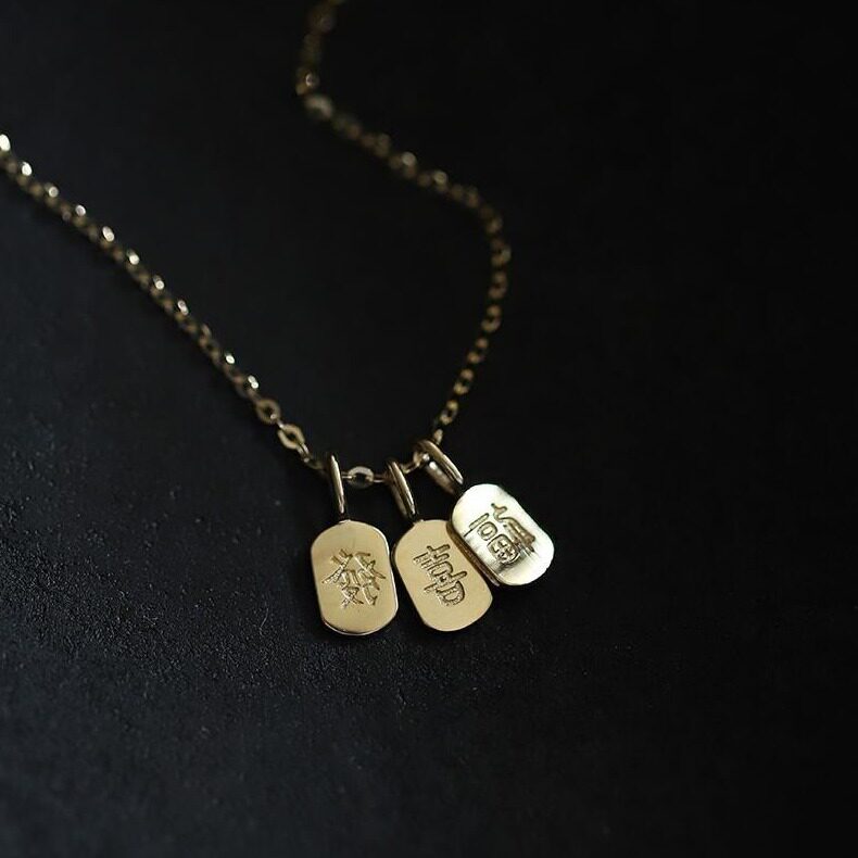 21/5000 9K gold "Happy" Happiness Get rich Good Luck Pendant