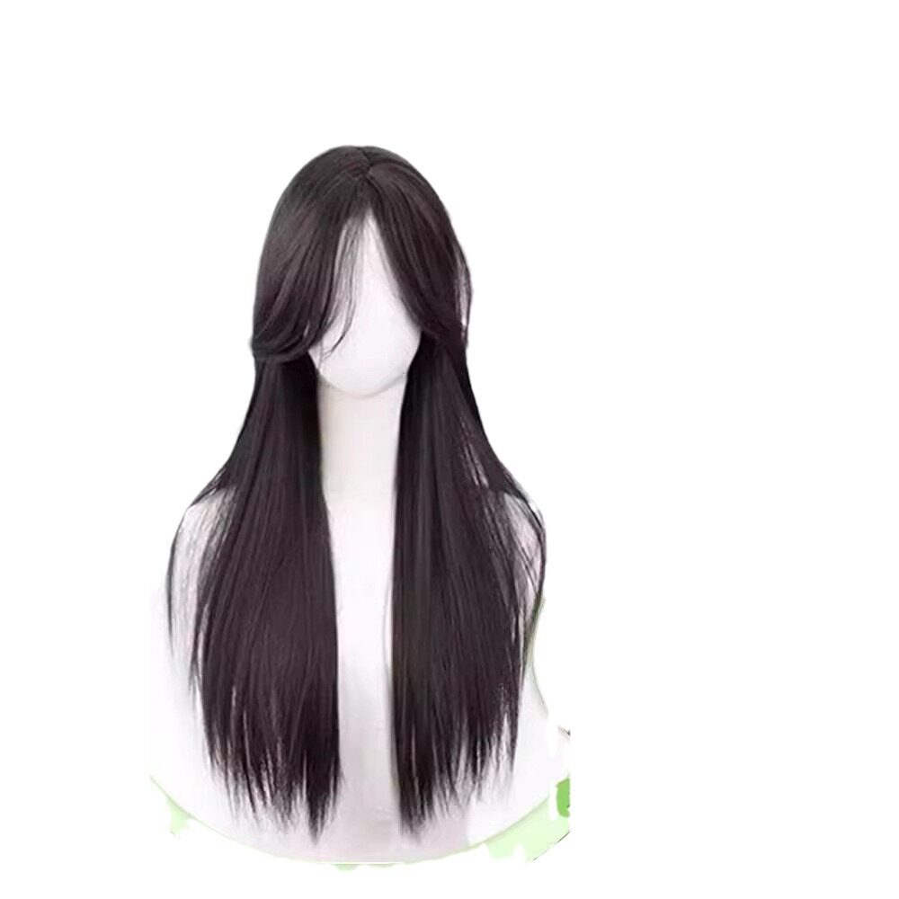 假发女时尚自然仿真发全头套式中分八字短发刘海长直发日常整顶