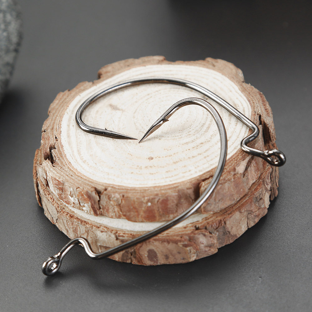 血槽4倍加强曲柄钩路亚散装鱼钩宽腹德州钓组软饵软虫钩海洋垂钓