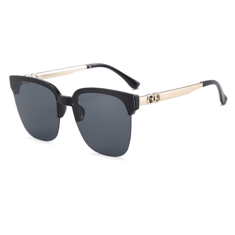 无框太阳镜女方形大框显脸小欧美时尚眼镜跨境2025新款太阳镜男士