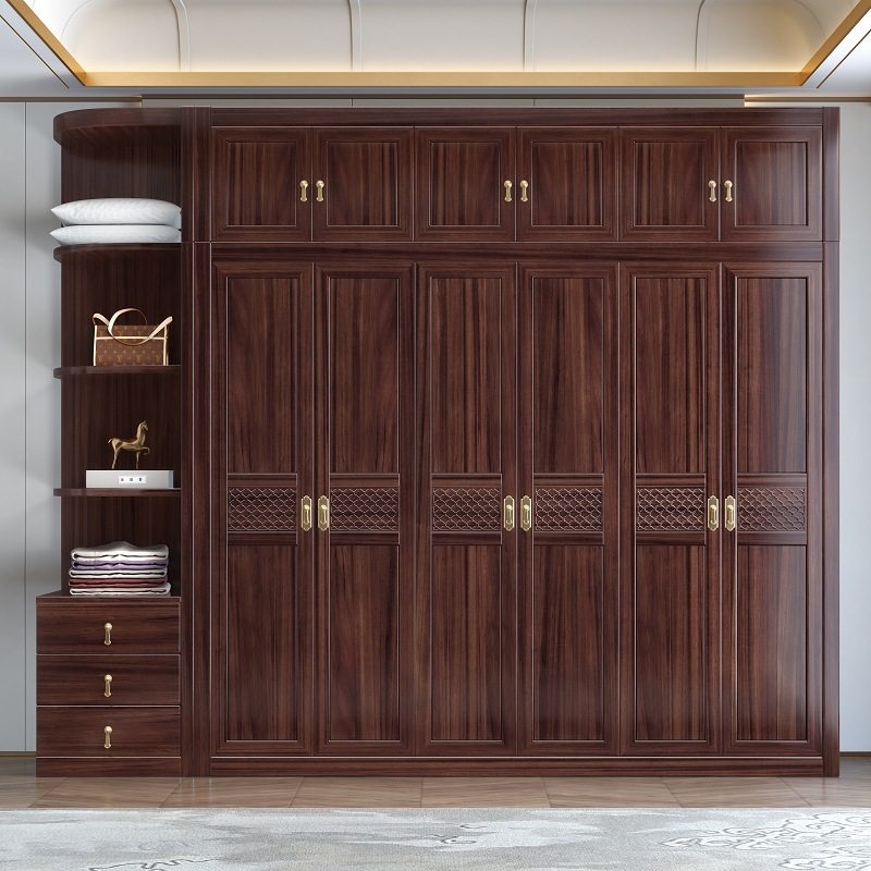 新中式全实木衣柜乌金木现代简约轻奢家用卧室小户型储物柜衣橱柜