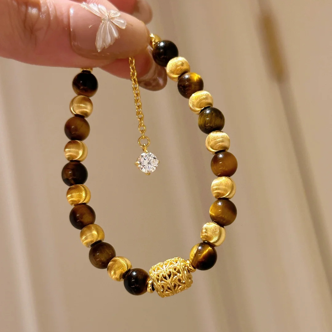 Natural Tiger's Eye Cat's Eye Bracelet, Wealth Attracting and Luck Changing Talisman, Unisex Energy Crystal Bracelet.