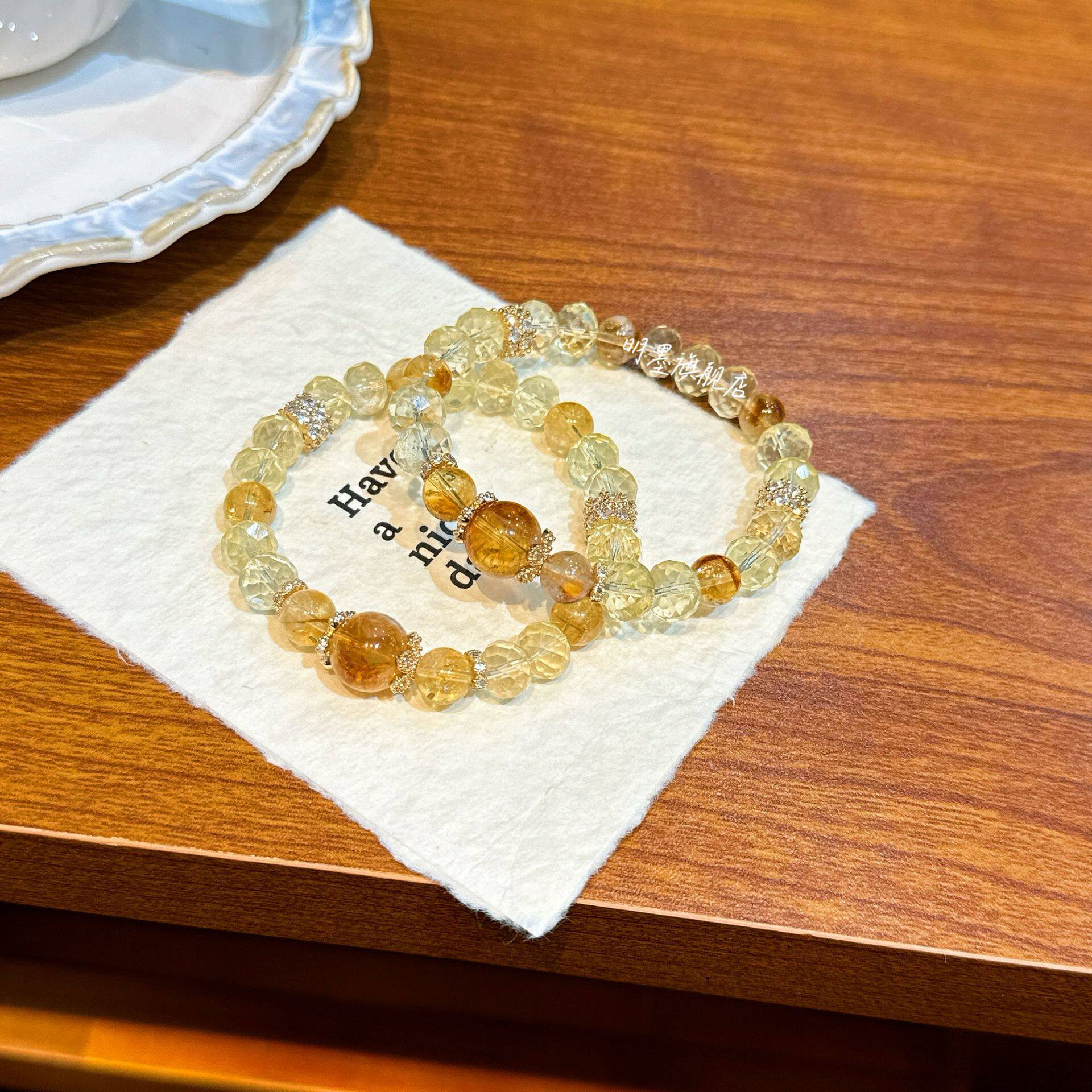 Faceted Citrine Tower Crystal Bracelet