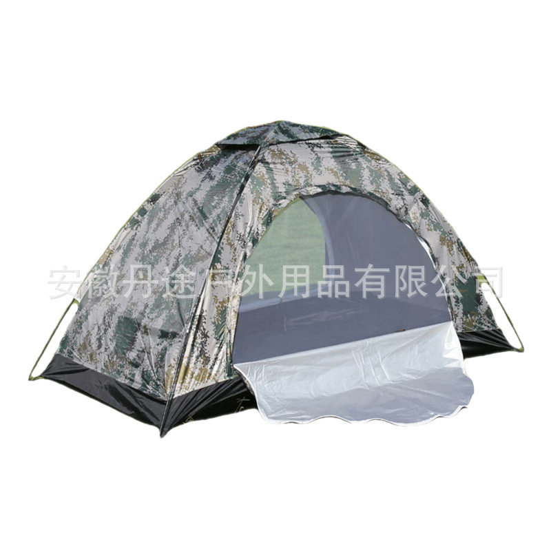 户外迷彩单人单层帐篷可折叠防水加厚便携式野外露营单兵帐篷