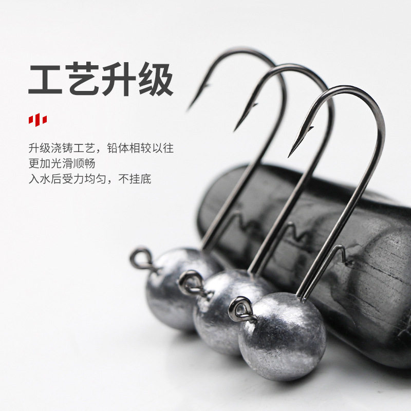 新款内德铅头钩 鲈鱼钩路亚软饵黑坑钓鱼钩鳜鱼钩