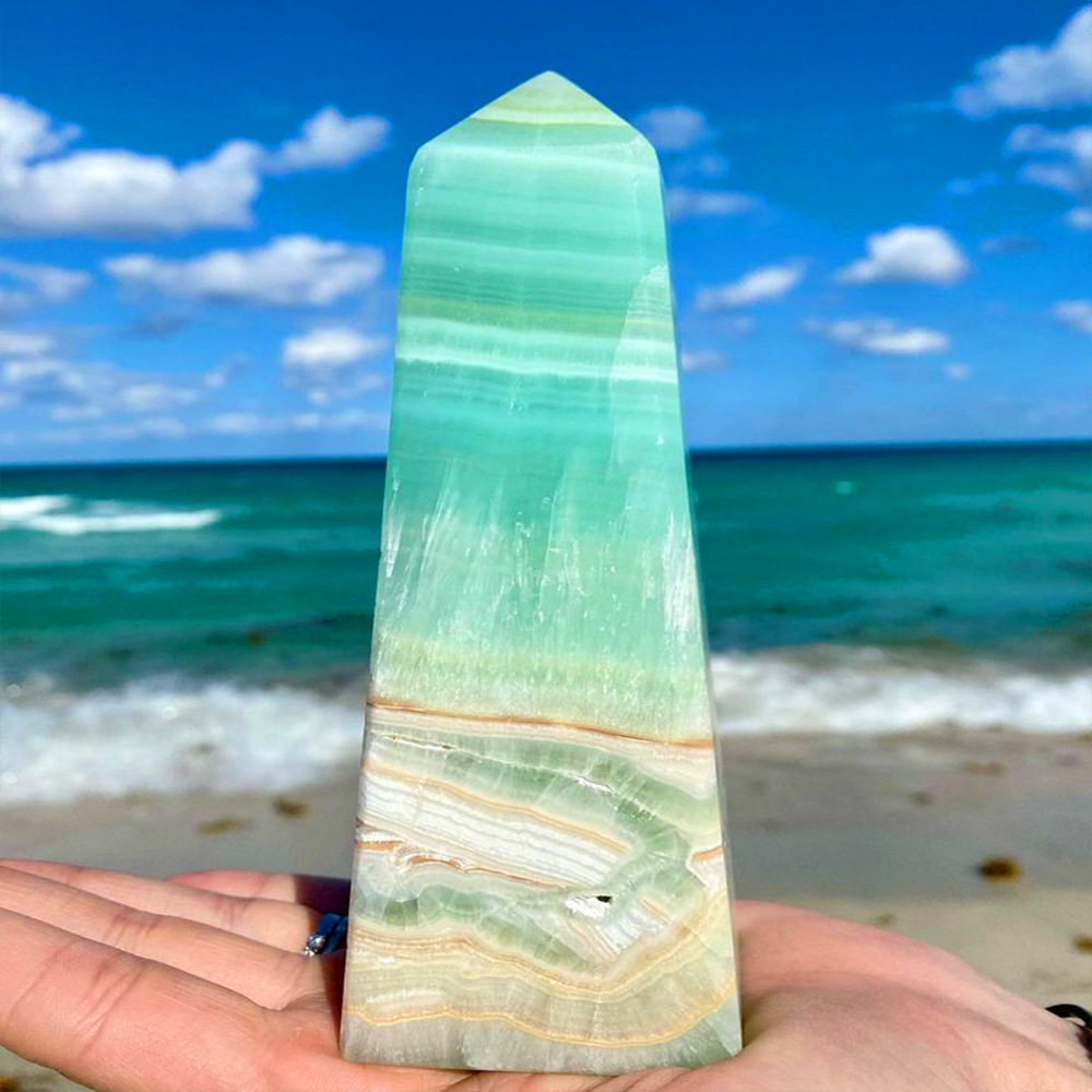 Iceland Prism — White Calcite Rainbow Flash Crystal Sphere