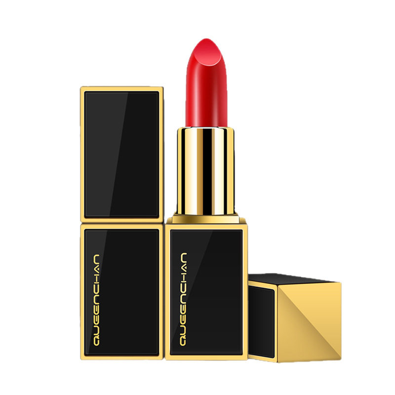 玫瑰色黑金管口红显色持久滋润保湿不掉色唇膏西柚色番茄色口红批