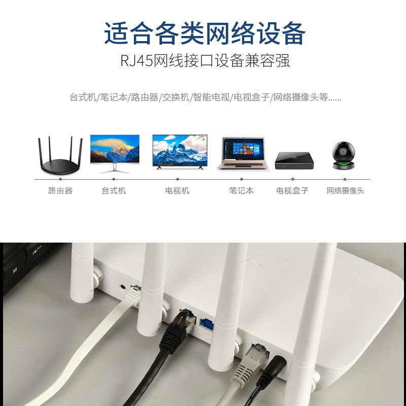 六类网线10m15m20米超6类室外电脑宽带路由器成品网络线家用千兆