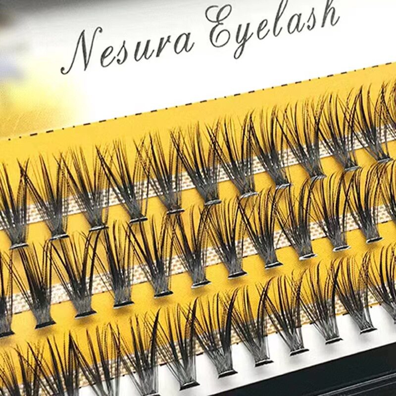 10P-40P稻草人手插朵毛假睫毛单簇热熔嫁接种植睫毛跨境热销柔软