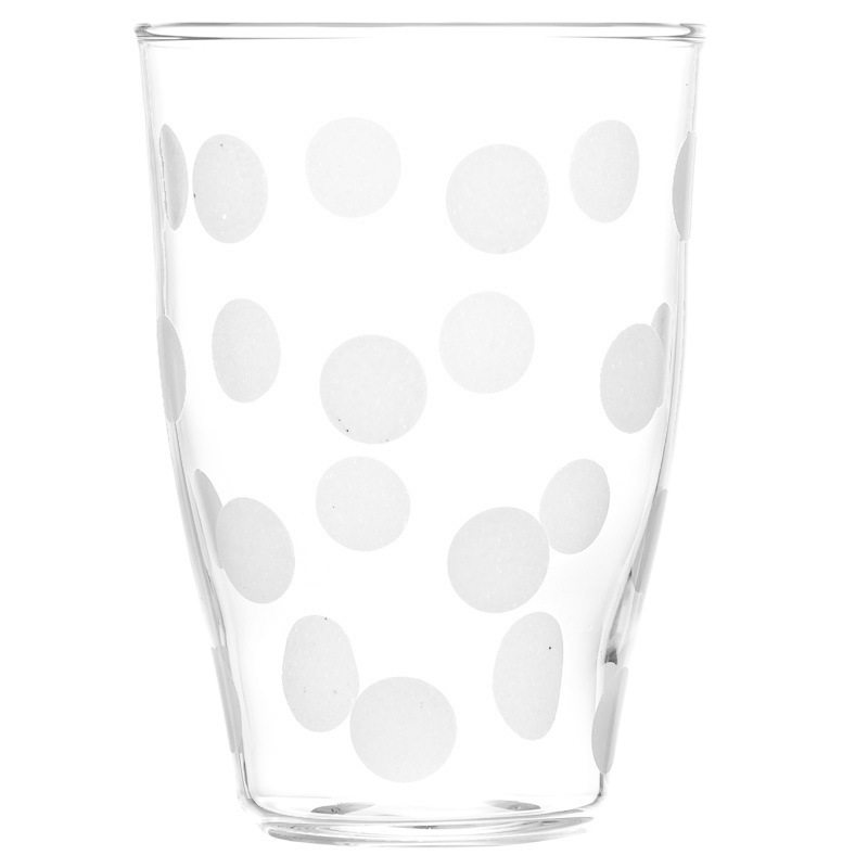 高硼硅玻璃喝水杯办公家用透明耐热茶杯简约圆波点咖啡果汁牛奶杯
