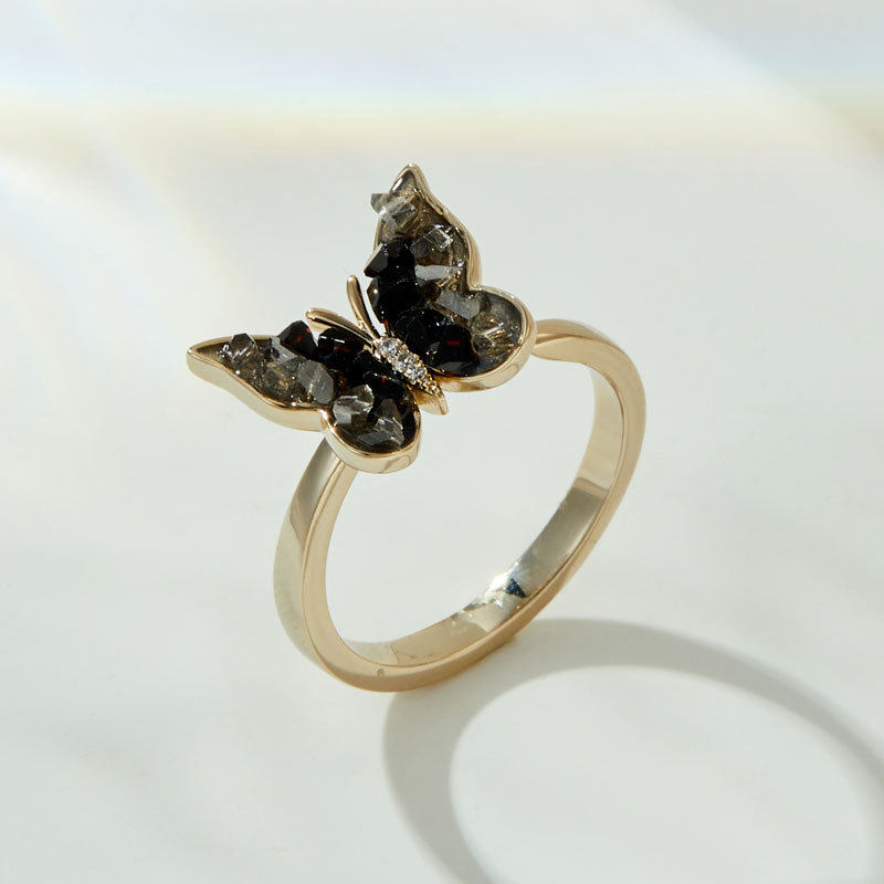 Black Butterfly Ring