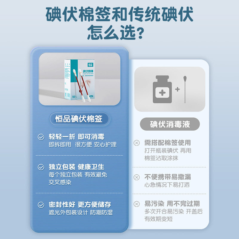 一次性批发医用酒精消毒棉棒婴儿脐带皮肤伤口便捷式家用碘伏棉签