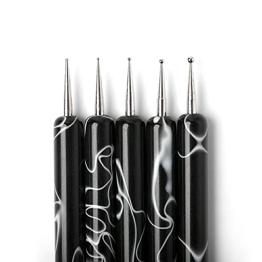 厂家直供亚克力点珠笔 美甲笔  点钻笔 压线笔5只装 美甲工具现货