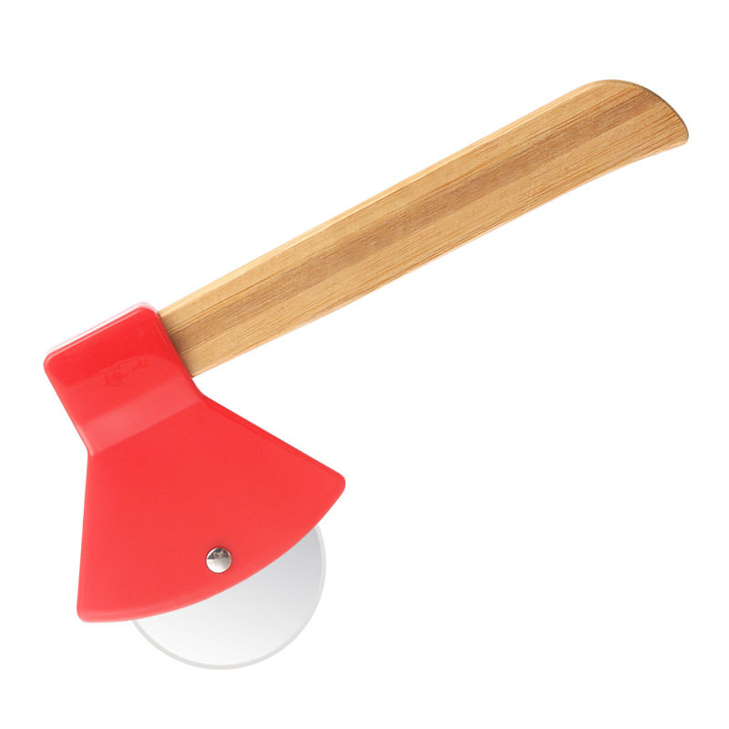 厂家直供披萨滚刀 斧头竹柄切刀 厨房小工具 创意披萨刀 烘培切刀