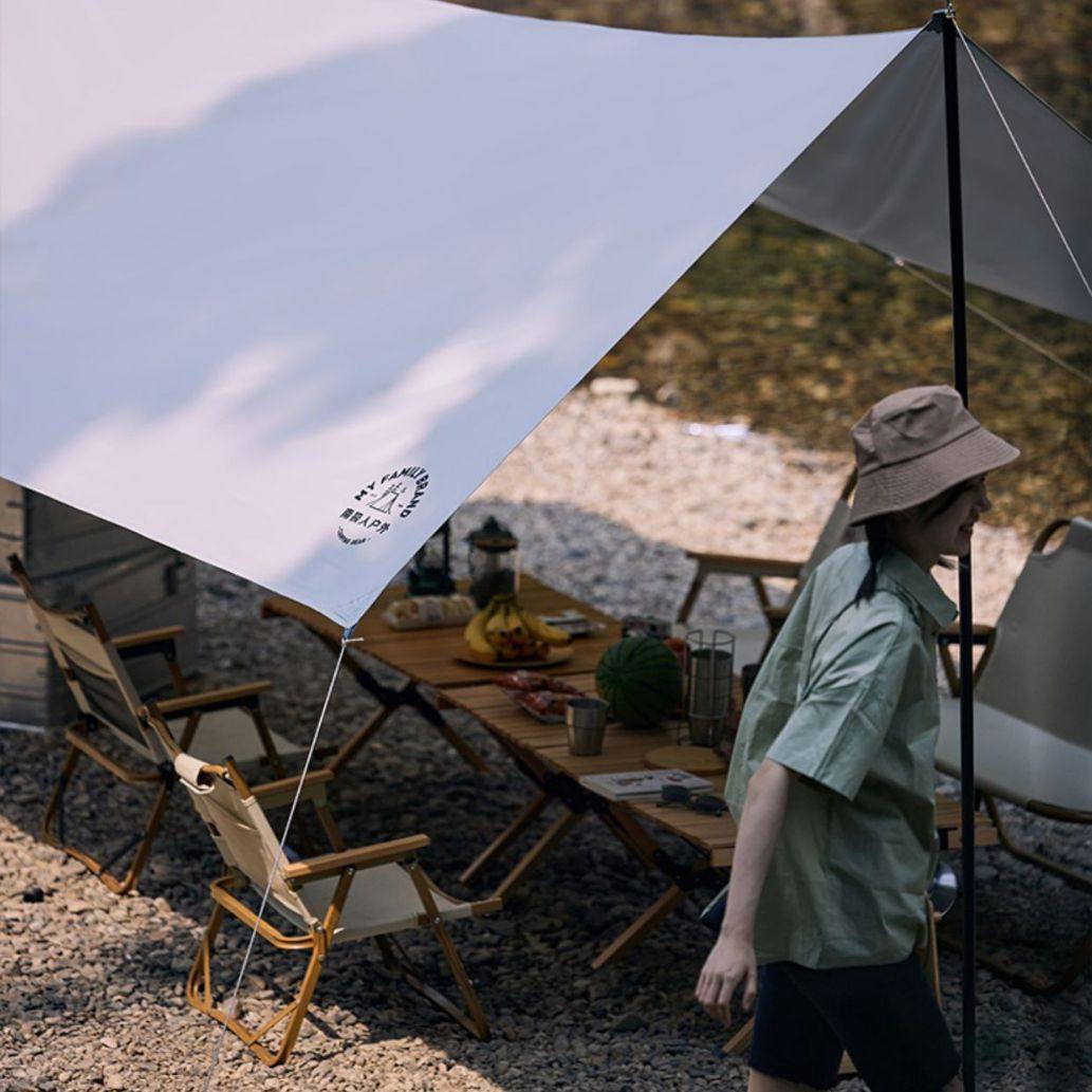 涂银款天幕帐篷户外露营装备全套野营野餐防晒六角蝶形防晒遮阳棚
