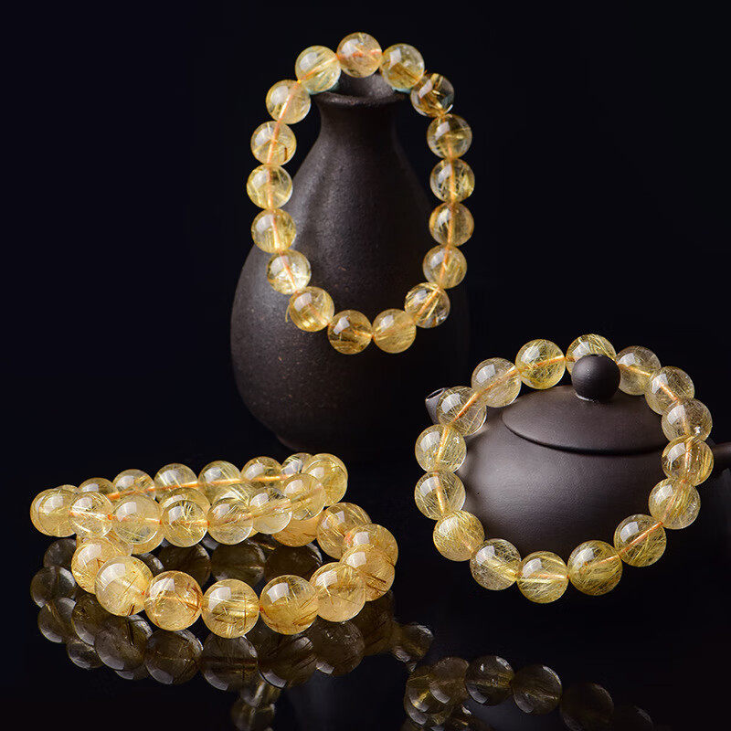 Single-Strand Golden Rutilated Quartz Bracelet