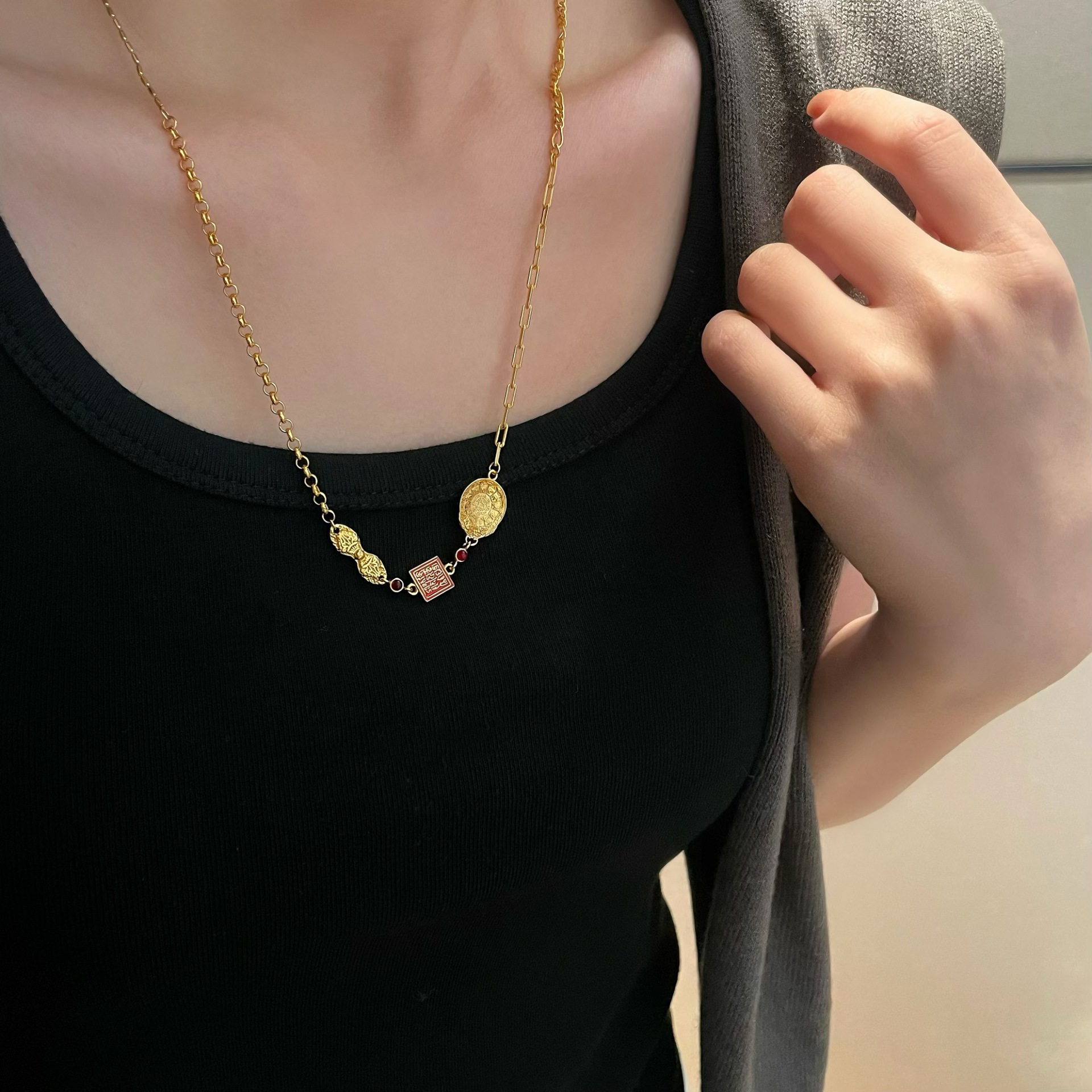 Pure Silver Bagua Scripture Necklace | Protection Against Evil, Fashionably Versatile