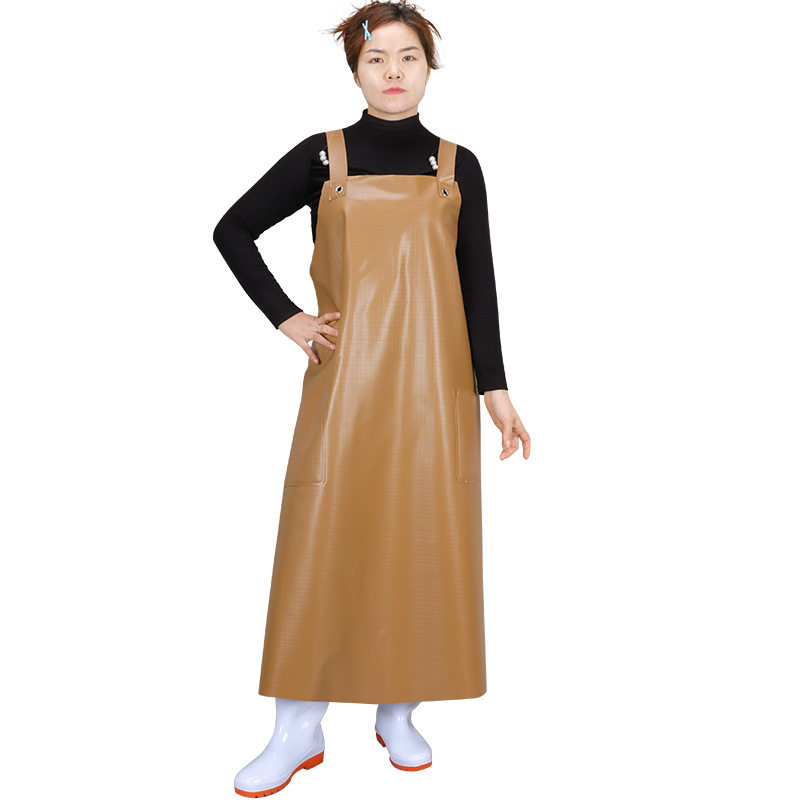 牛筋防水加长款围裙厨房防油围腰水产杀鱼工作劳保耐脏多外穿罩衣