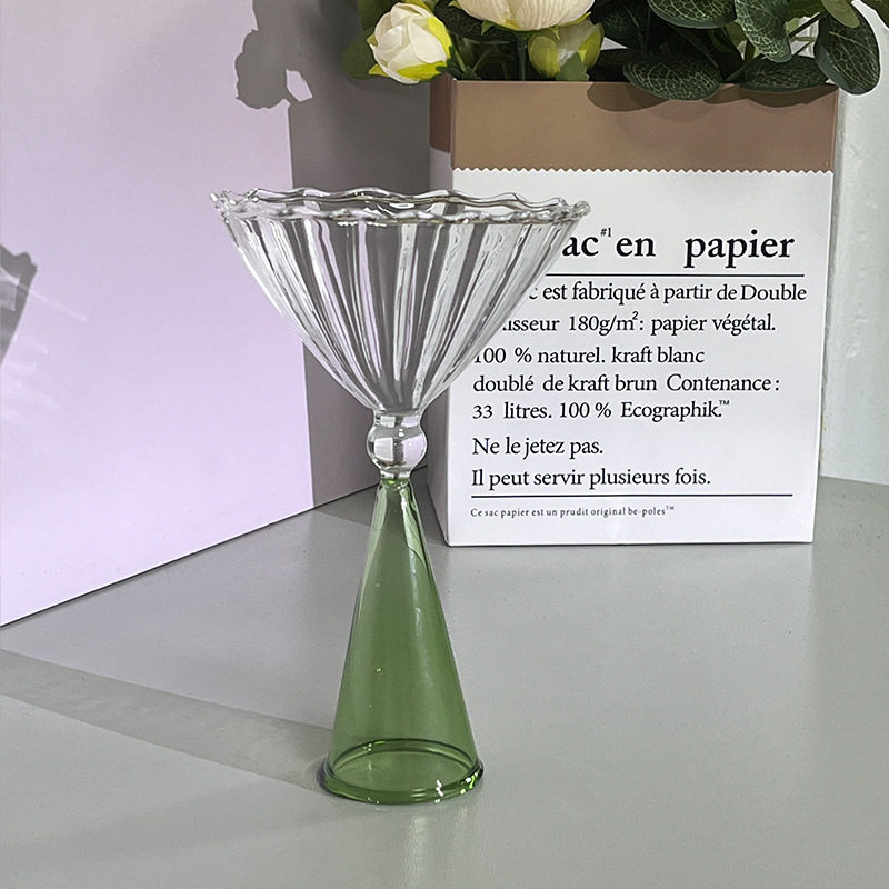 渐变玻璃杯香槟红酒高脚杯酒吧用品氛围感网红创意高颜值鸡尾酒杯