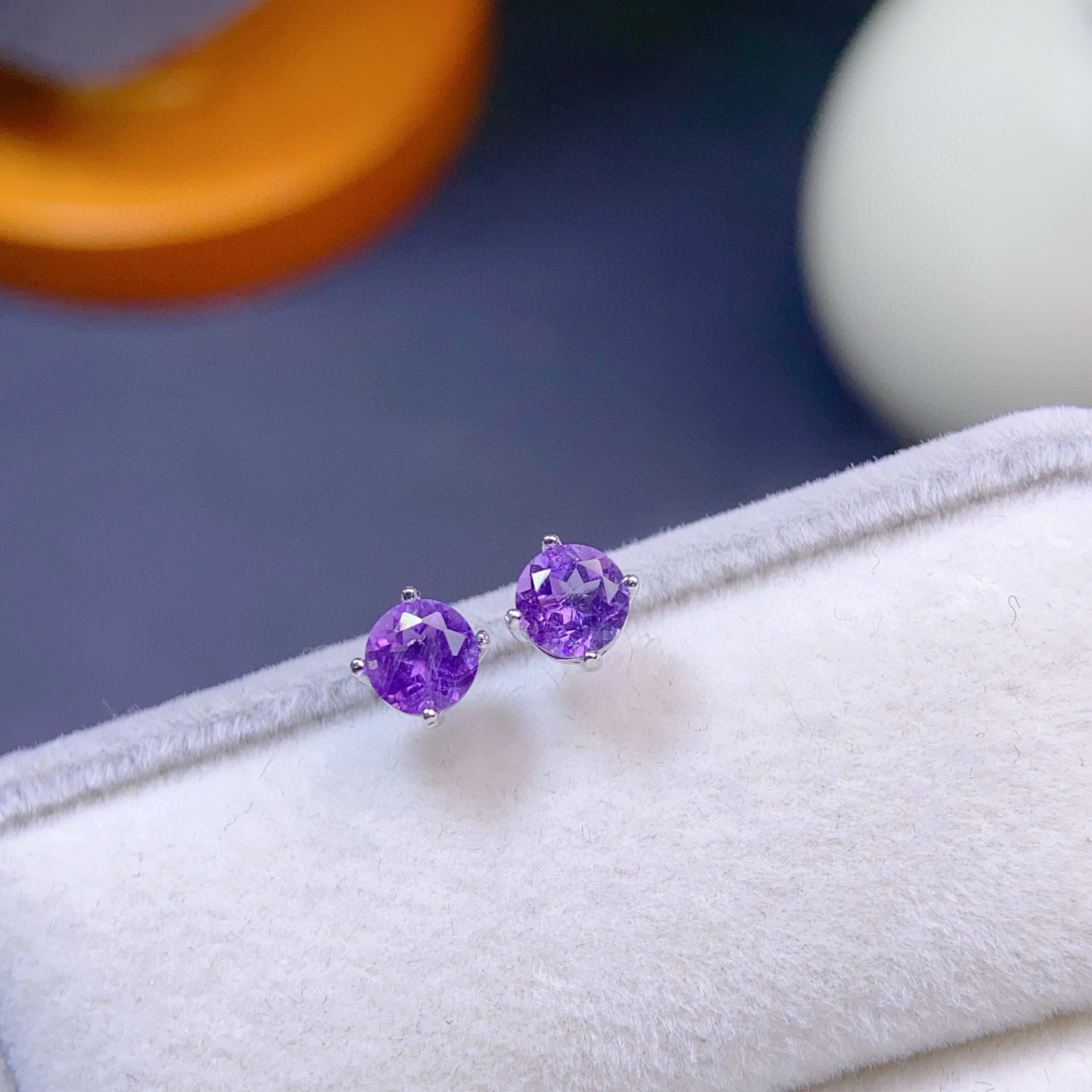 Amethyst Stud Earrings