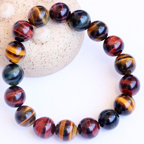 Cat's Eye Round Bead Tiger's Eye Bracelet