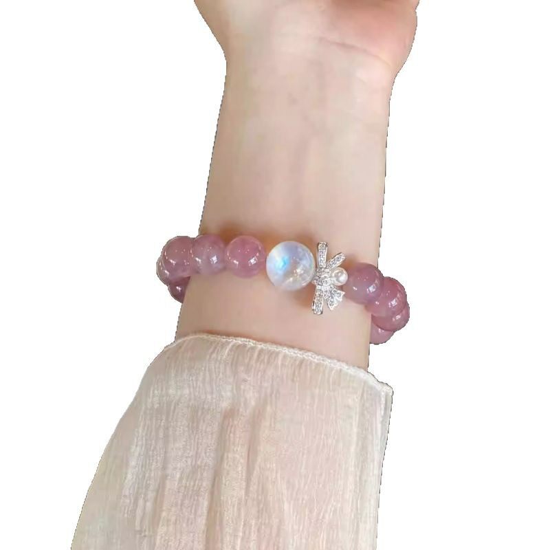 Rose Quartz Amethyst Tower Crystal Bracelet