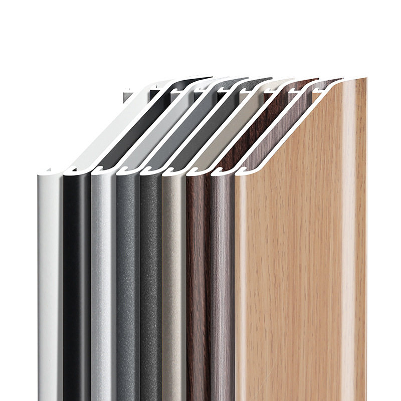 卡扣式铝合金踢脚线加厚地脚线仿木纹墙角线工程款金属踢脚板批发