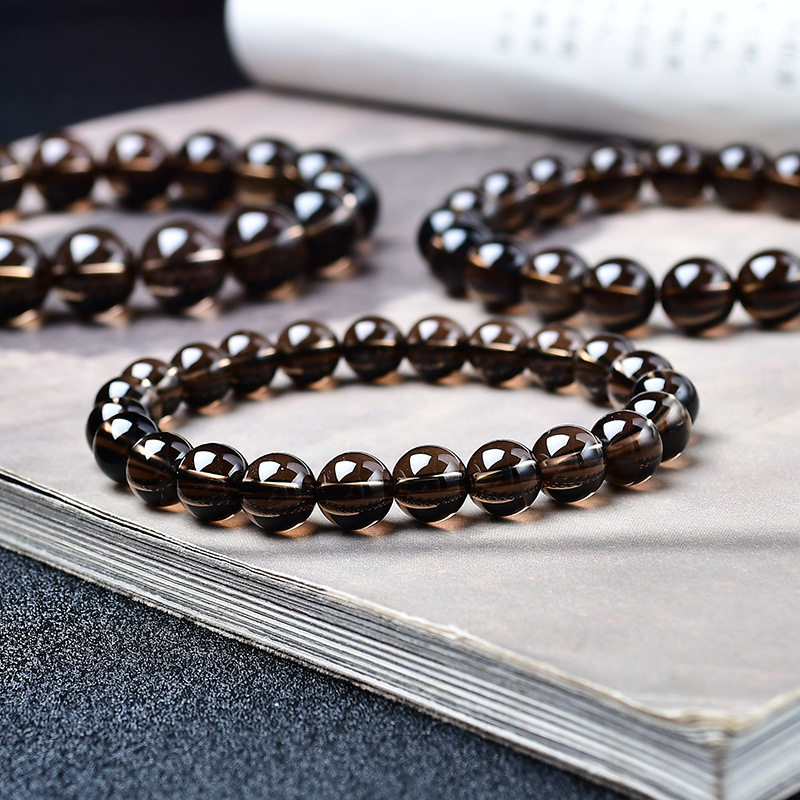 Ice-Grade Glass-Grade Smoky Quartz Bracelet