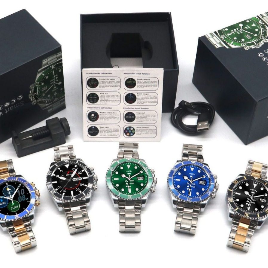 跨境爆款AW12智能手表 蓝牙通话 运动 高端绿水鬼手表smart watch