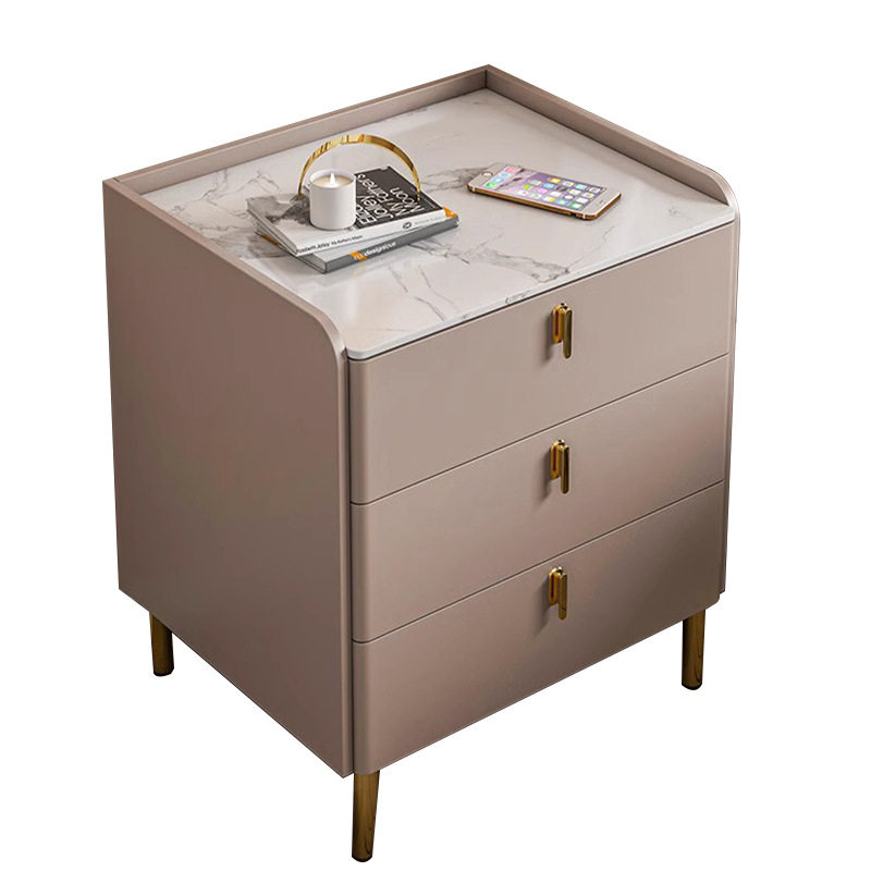 床边柜家用现代轻奢卧室小型收纳置物架子多功能储物岩板床头柜