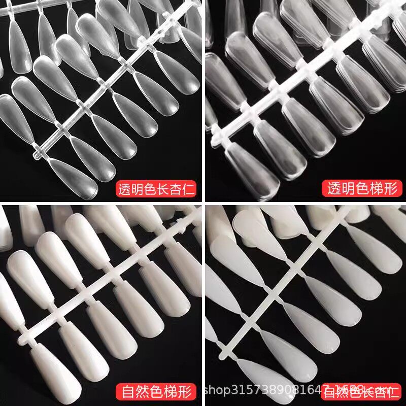 美甲打板甲片长尖长梯高透甲作品展示油胶颜色打板初学者练习甲片