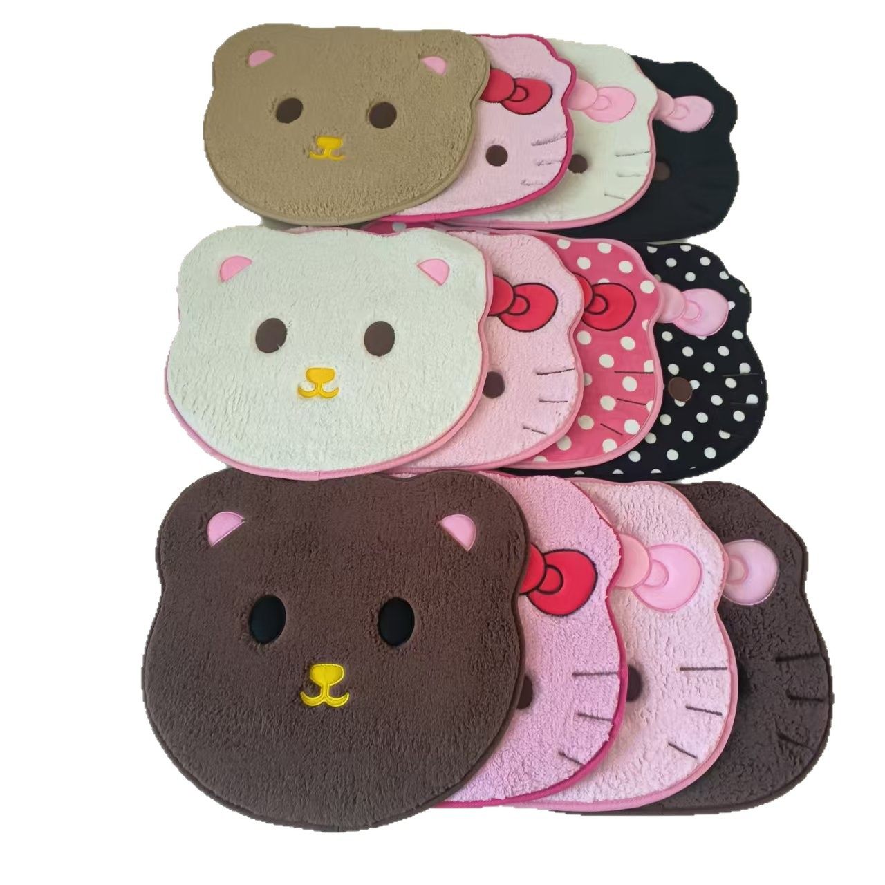 卡通地垫绒面猫咪脚垫卫生间卧室吸水小垫子儿童地毯地垫