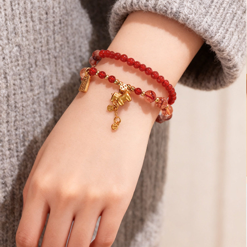 Vintage Modern Chinese Citrine Tower Crystal Bracelet