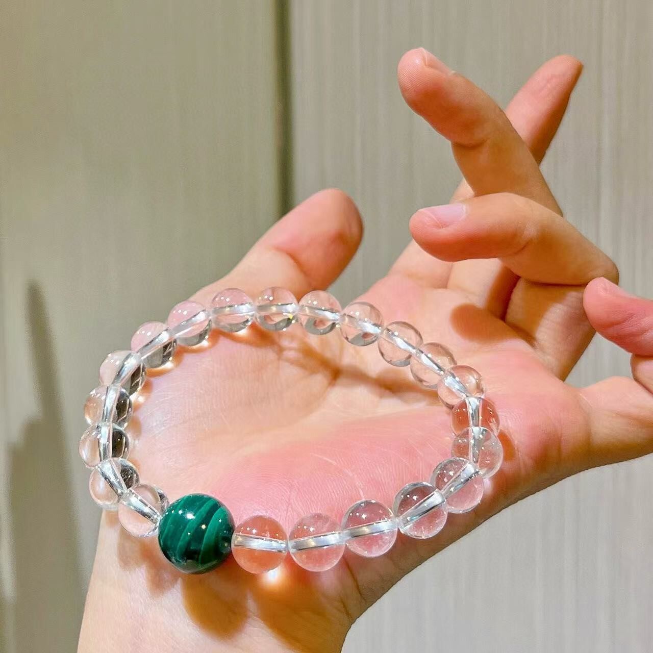 Glass-Grade Designer Handcrafted Malachite Bracelet