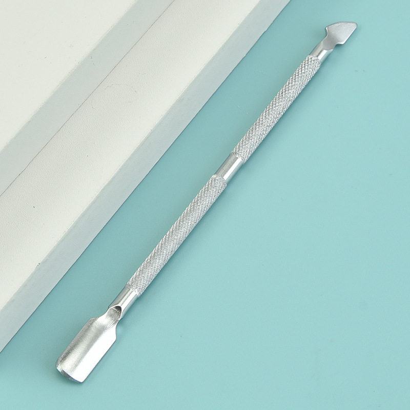 不锈钢指甲钢推美甲工具双头钢推卸甲刨死皮刀去死皮钢推刨甲器