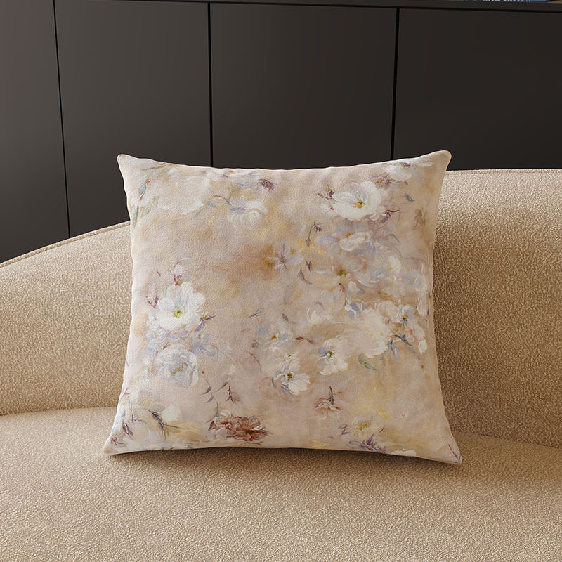 油画风清新花卉抱枕沙发靠枕含芯轻奢高级感抱枕家居装饰可拆洗