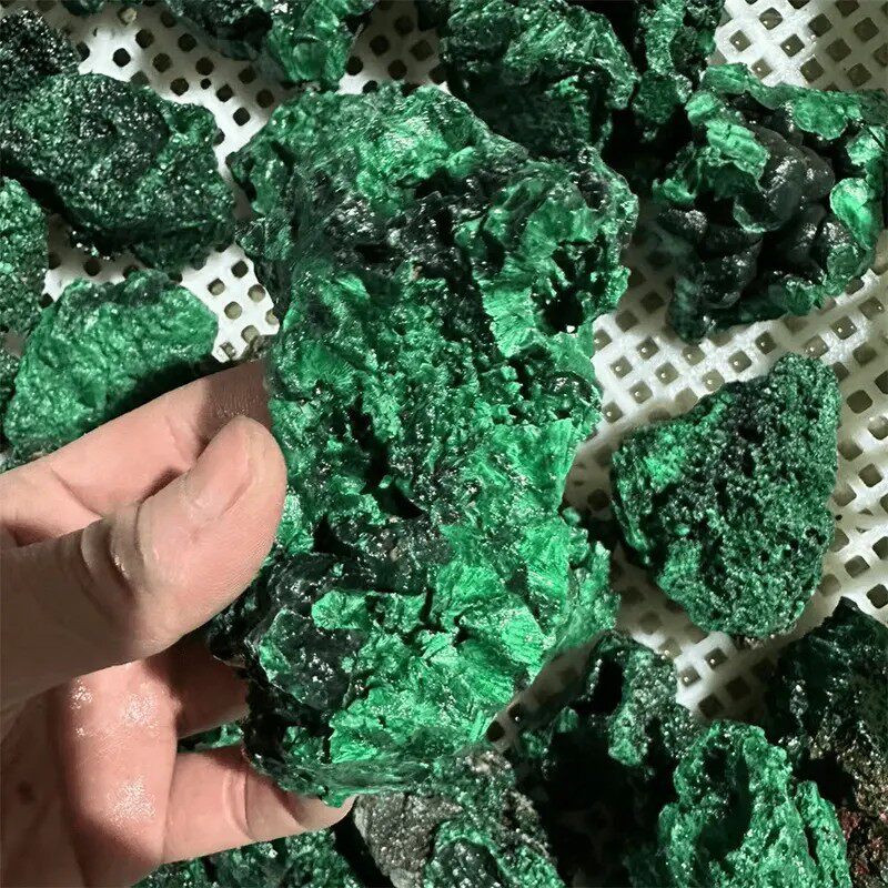 Peacock Aura — Natural Malachite Raw Crystal Specimen